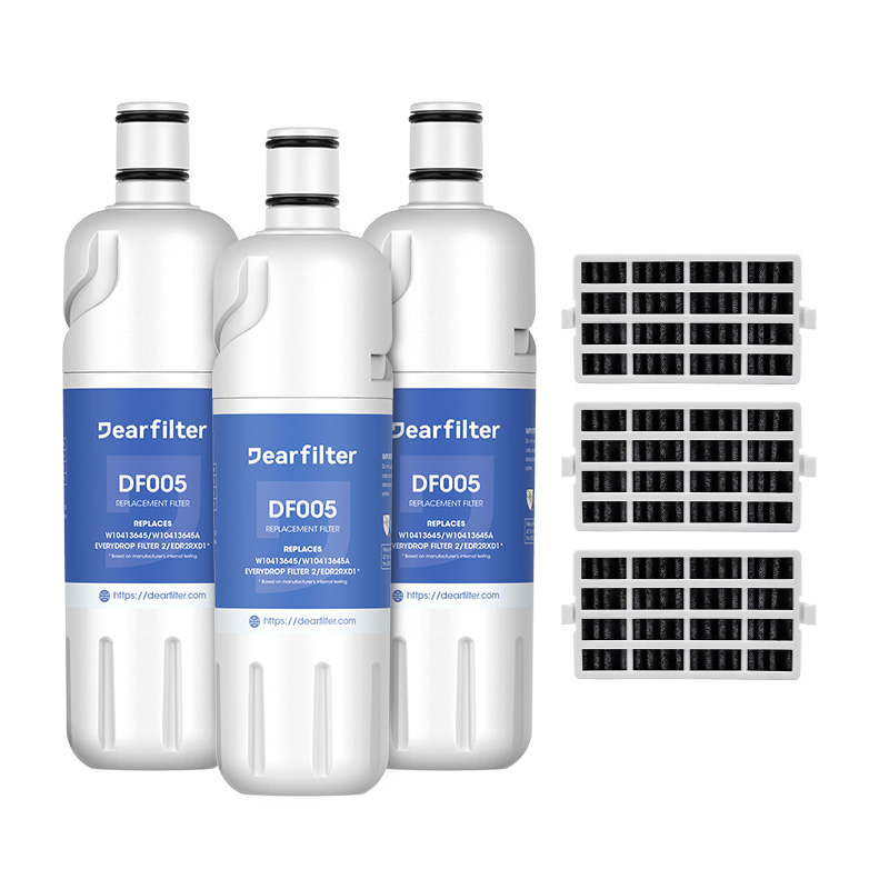 Dearfilters Compatible with Filter 2,EDR2RXD1,W10413645A Water Filter 3PCS with air filter