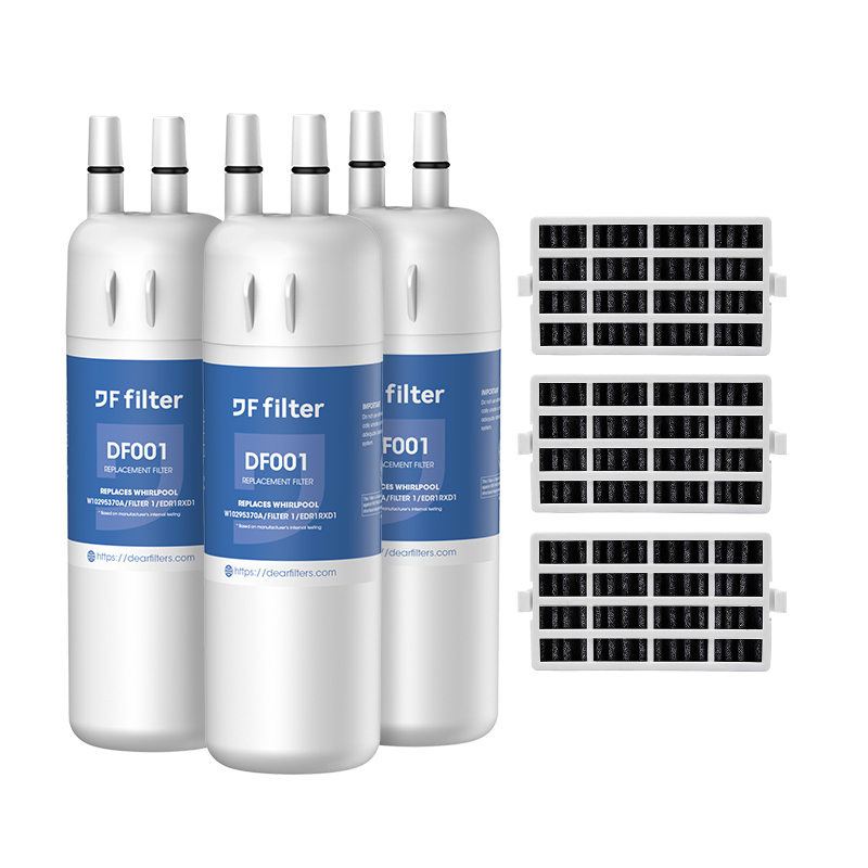 Dearfilters Compatible with Filter 1 W10295370A, EDR1RXD1b Filter 3PCS with air filter